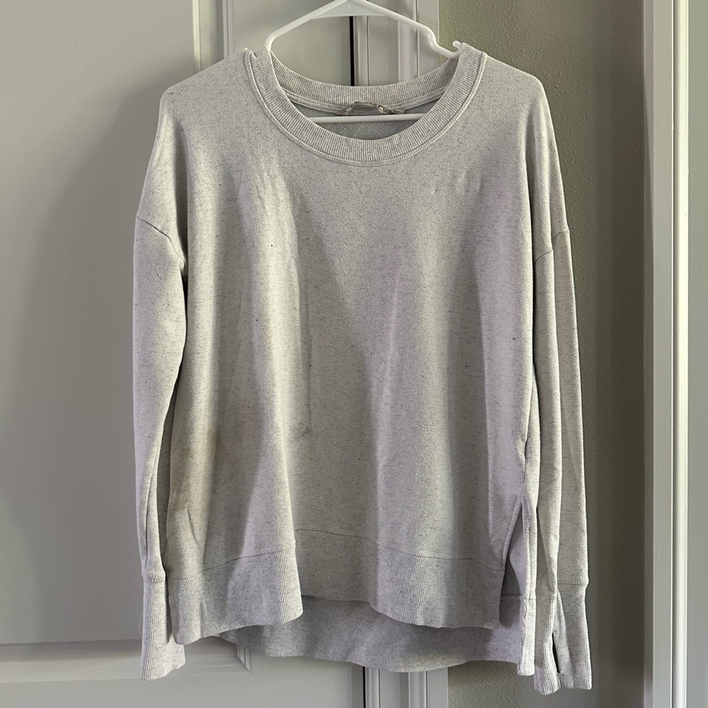 Athleta Heathered Light Gray Sweatshirt
